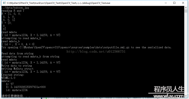 OpenCV3.0 Examples學(xué)習(xí)筆記（8）-filestorage.cpp