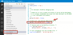 圖：在WordPress中編輯wp-config.php文件激活多站點升級模式
