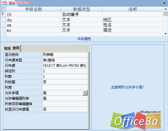 在Access2007中使用“多值”實現文字的sum